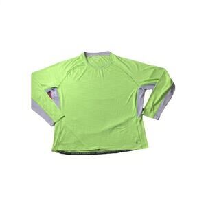 Coolibar Men's Shirt 50+UPF Size Large Neon Green & Gray
